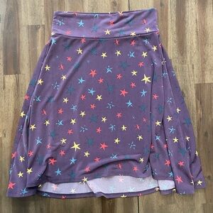 LuLaRoe Purple Star Print Azure Skirt